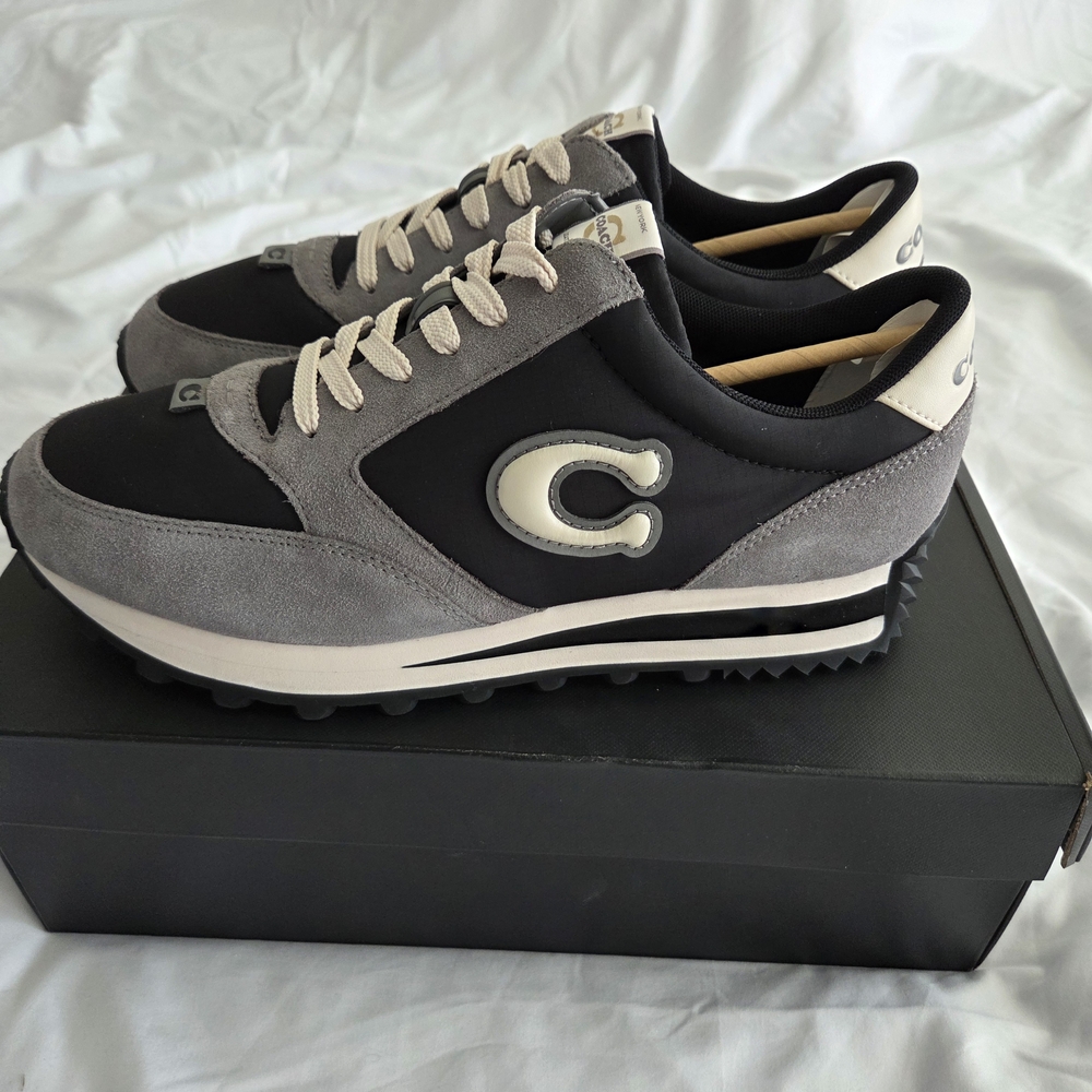 Coach Black and Gray Athletic Shoes with Suede Mesh